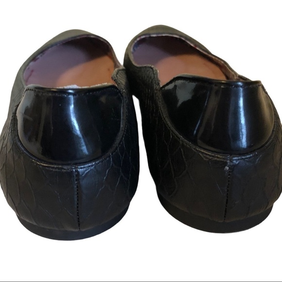Pink & Pepper Black Textured Faux Patent Leather Flats Size 8.5 - Picture 2 of 10